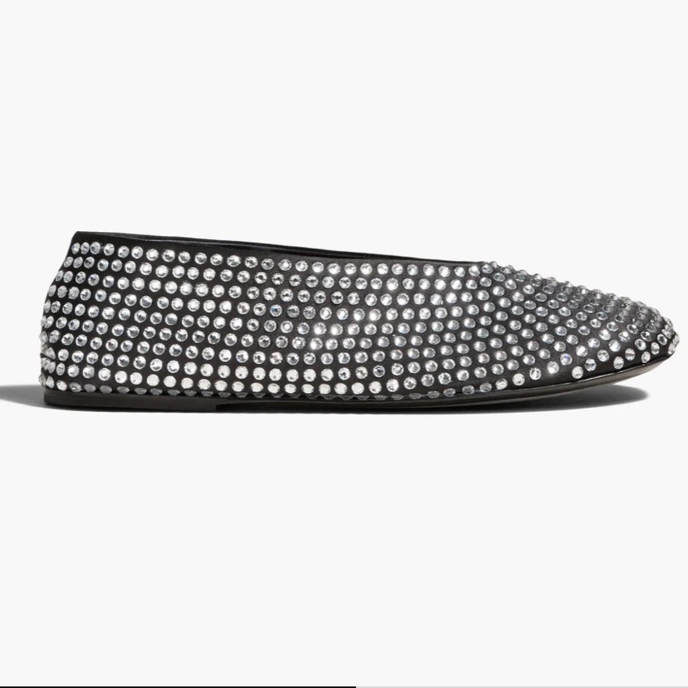 SOLD KHAITE Marcy Swovarski Crystal satin ballet flats - Picture 2 of 9